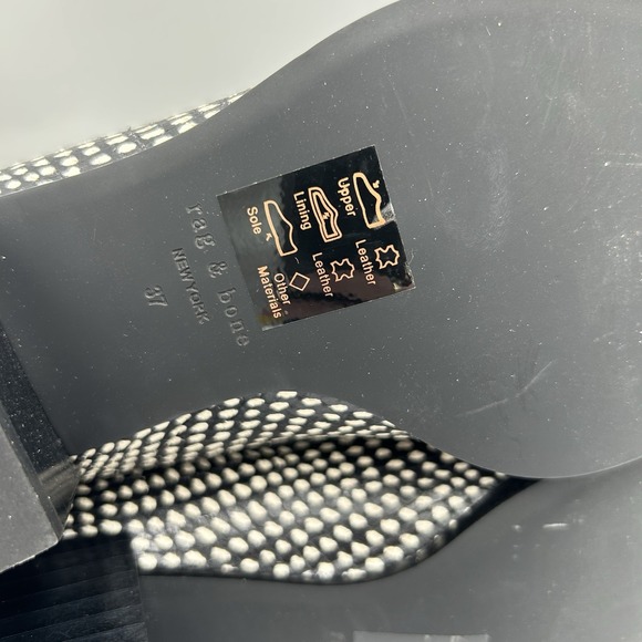 Rag & Bone Rover Black and White Chelsea Boot EU37/US 6.5 City Boho - Picture 9 of 9